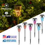 Sleek Club - 6Packs Solar Garden Lights Outdoor Solar Pathway Lights IP44 Water-resistant Landscape Lights 8Hrs Lawn Lamps for Yard Driveway Walkway