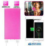 Sleek Club - 20000mAh Power Bank Ultra-thin External Battery Pack Phone Charger Dual USB Ports