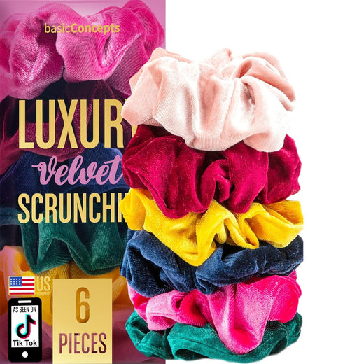 Basic Concepts BIG Velvet Scrunchies |6 Pack