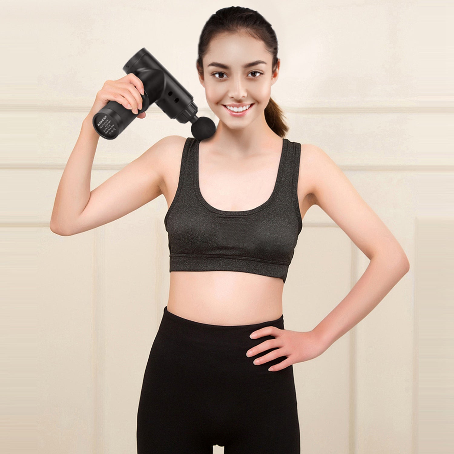 Sleek Club - Percussion Massage Gun Rechargeable Deep Tissue Vibration Cordless Massager w/ 4 Interchangeable Heads 6 Intensity