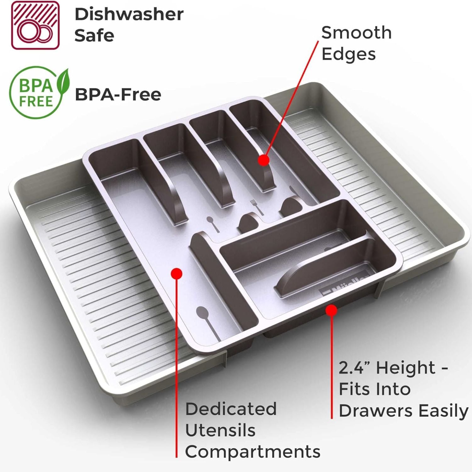 Mueller Flatware Kitchen Drawer Organizer