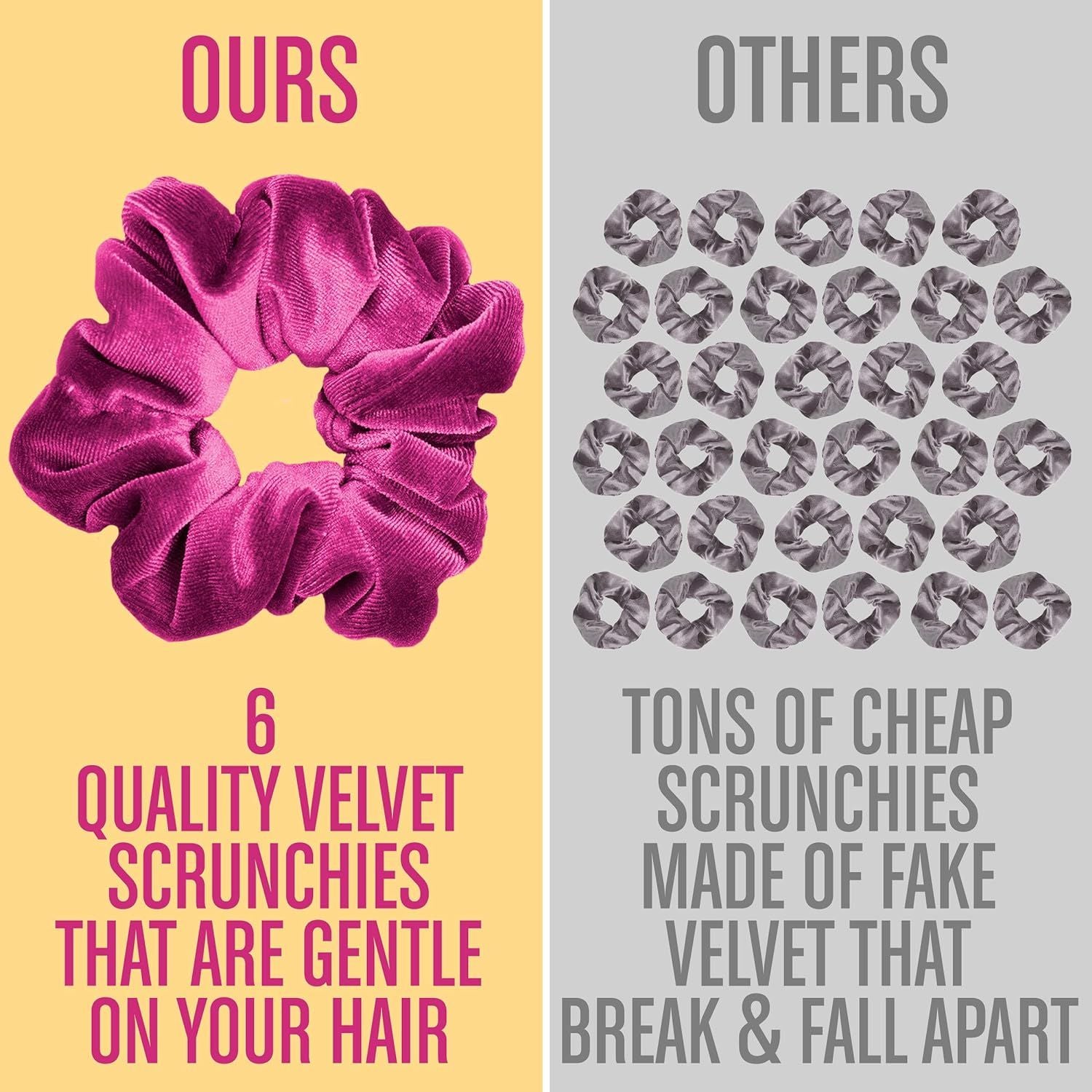 Basic Concepts BIG Velvet Scrunchies |6 Pack