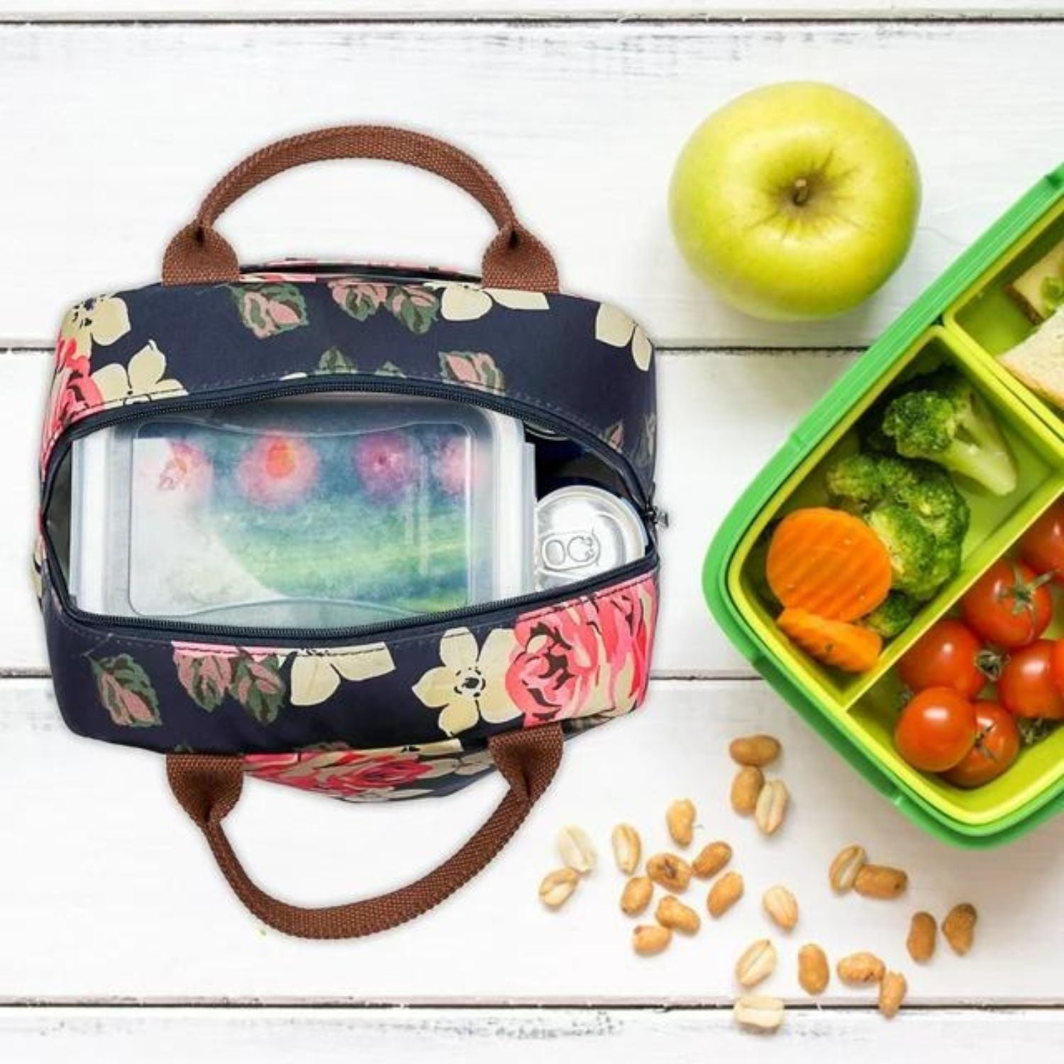 Lokass Lunch Bag Insulated Water-Resistant Thermal Bag | Peony Blue