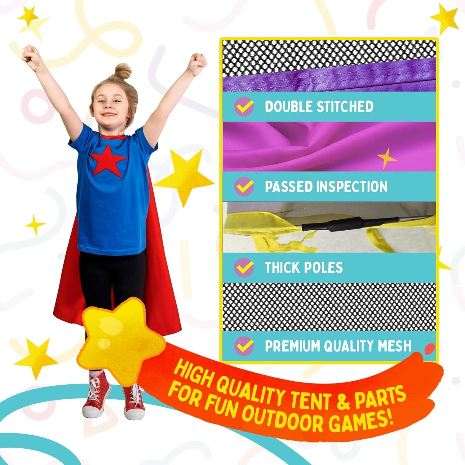 Playz 3pc Kids Play Tent Crawl Tunnel and Ball Pit Pop Up Playhouse Tent