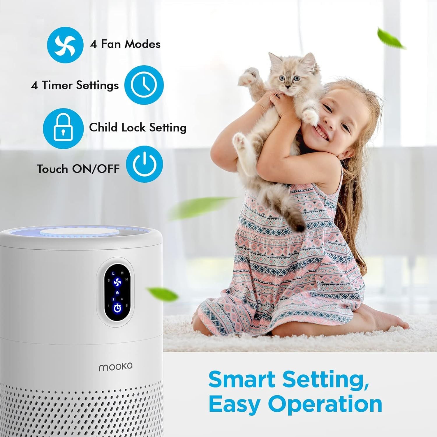 Mooka 6-in-1 Smart 3D Air Purifier