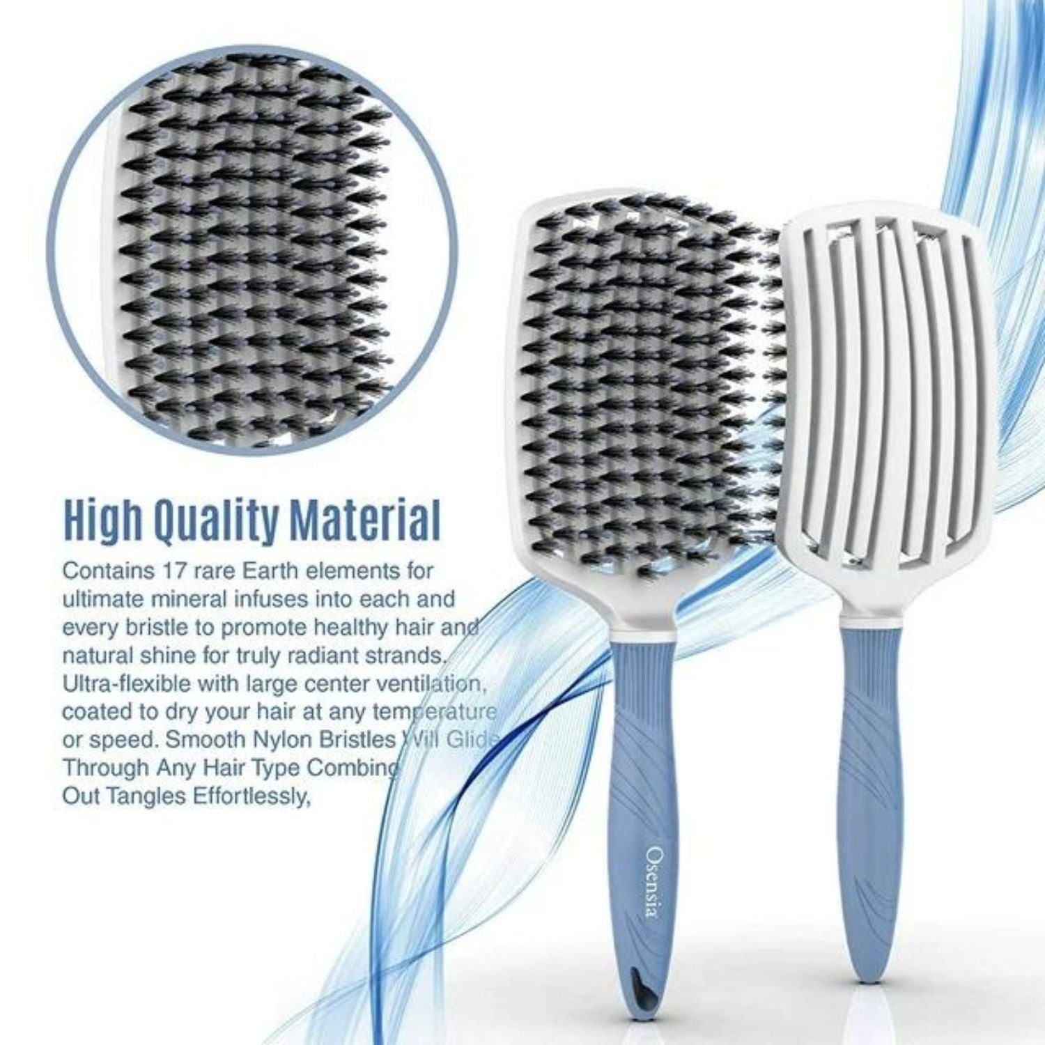 Osensia Detangling Brush with Nylon and Boar Bristles