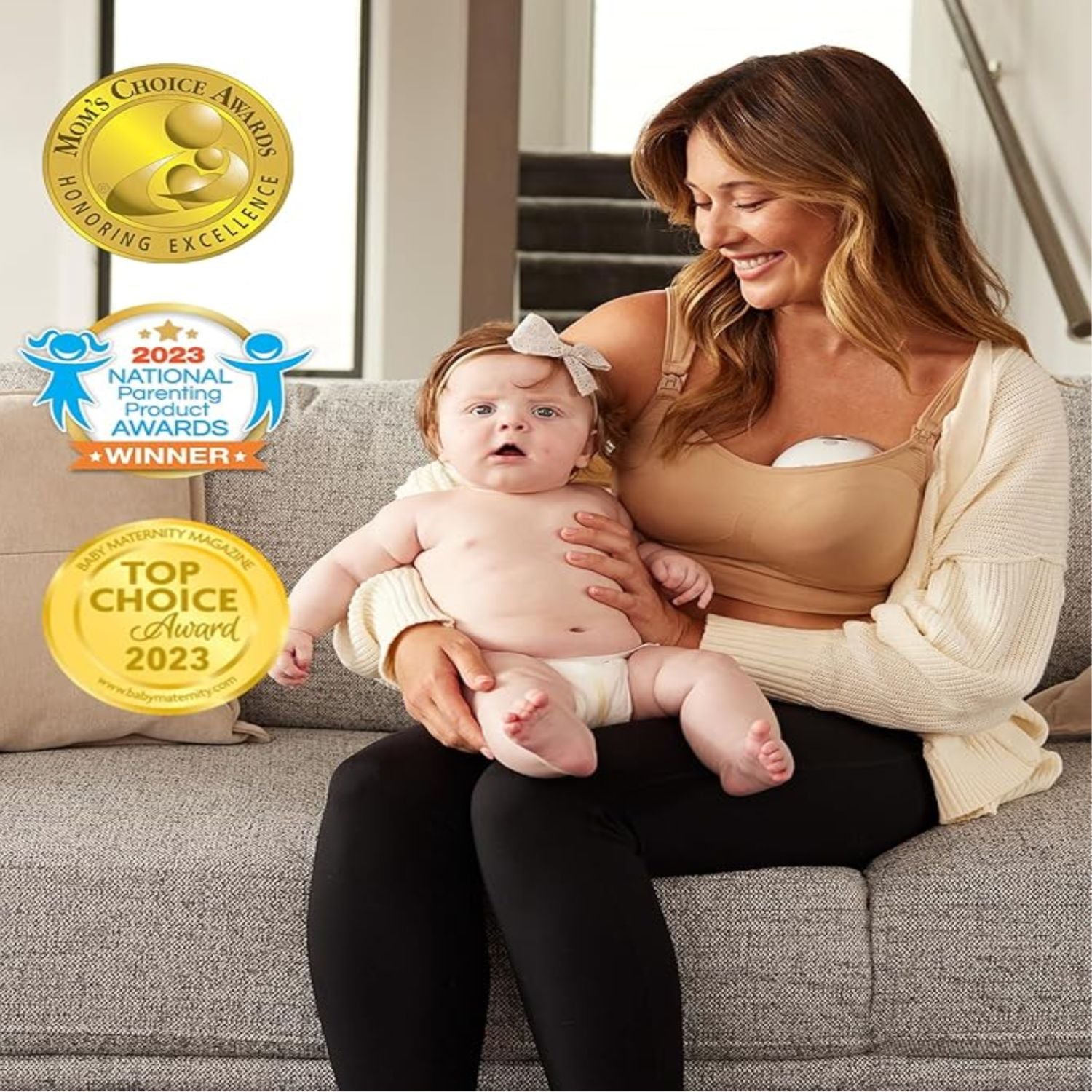 Momcozy M1 Breast Pump - 12-in-1 Hands-Free Single Breast Pump | 27mm