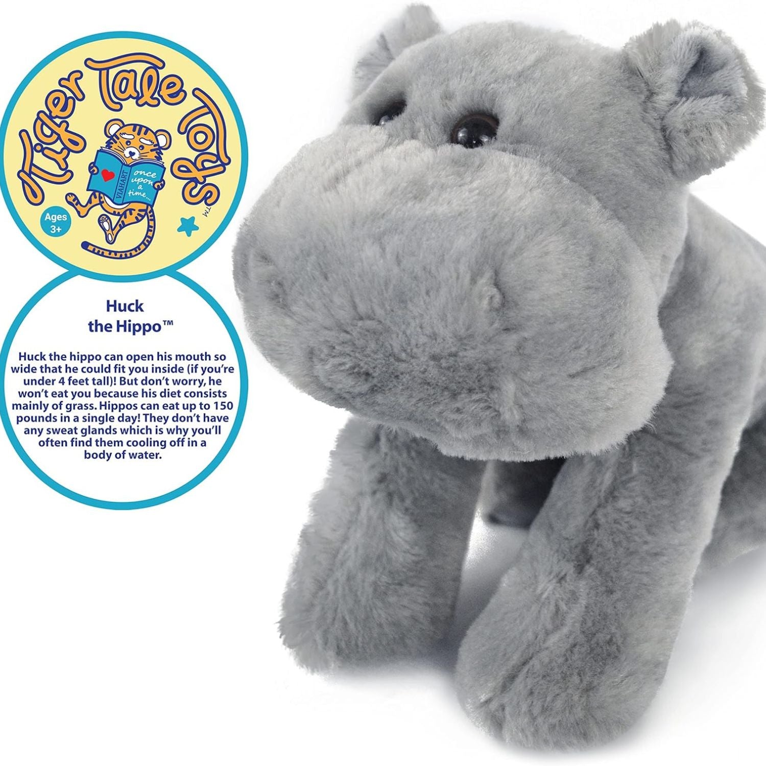 Viahart Huck The Hippo |12 Inch Stuffed Animal Plush