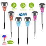 Sleek Club - 6Packs Solar Garden Lights Outdoor Solar Pathway Lights IP44 Water-resistant Landscape Lights 8Hrs Lawn Lamps for Yard Driveway Walkway