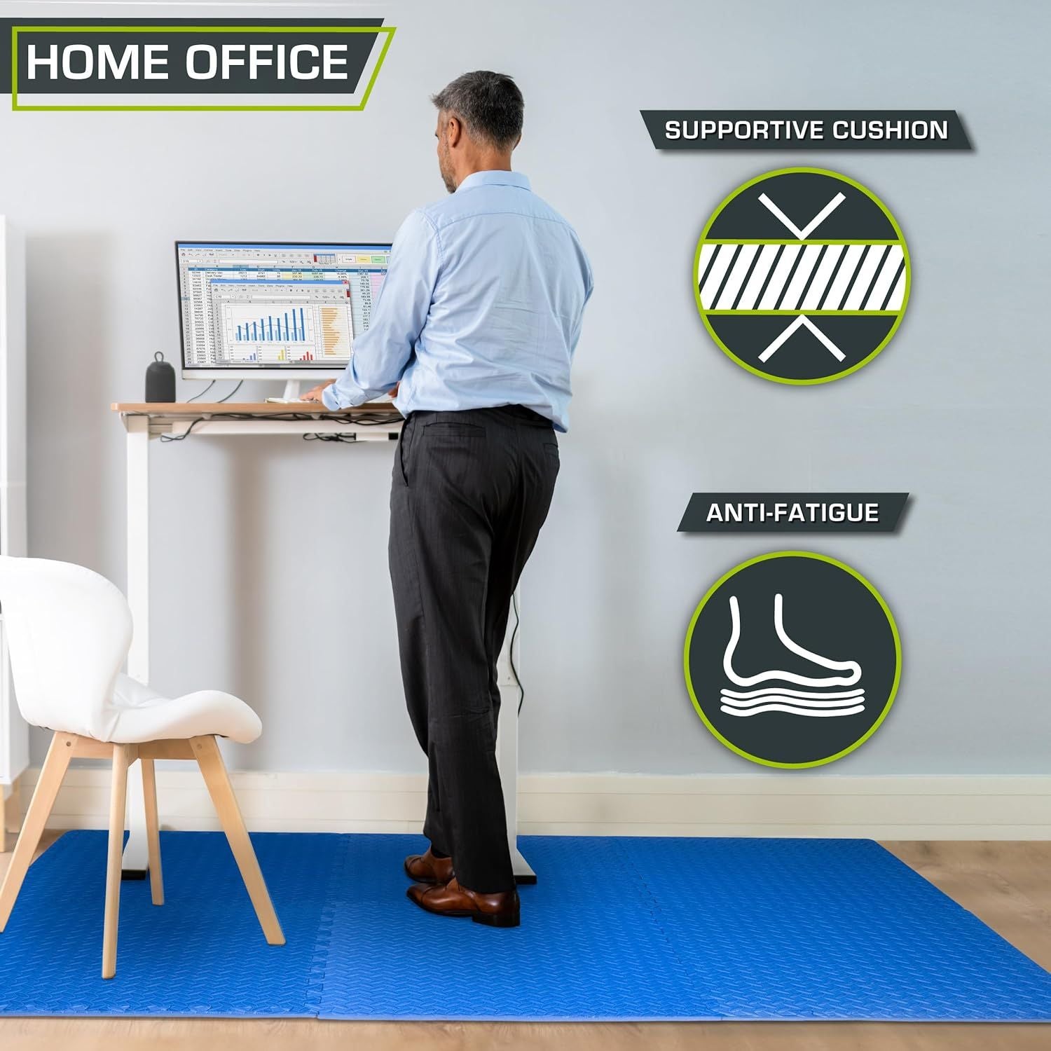 ProsourceFit Exercise Puzzle Mat ½ inch, 24 SQ FT - 6 Tiles