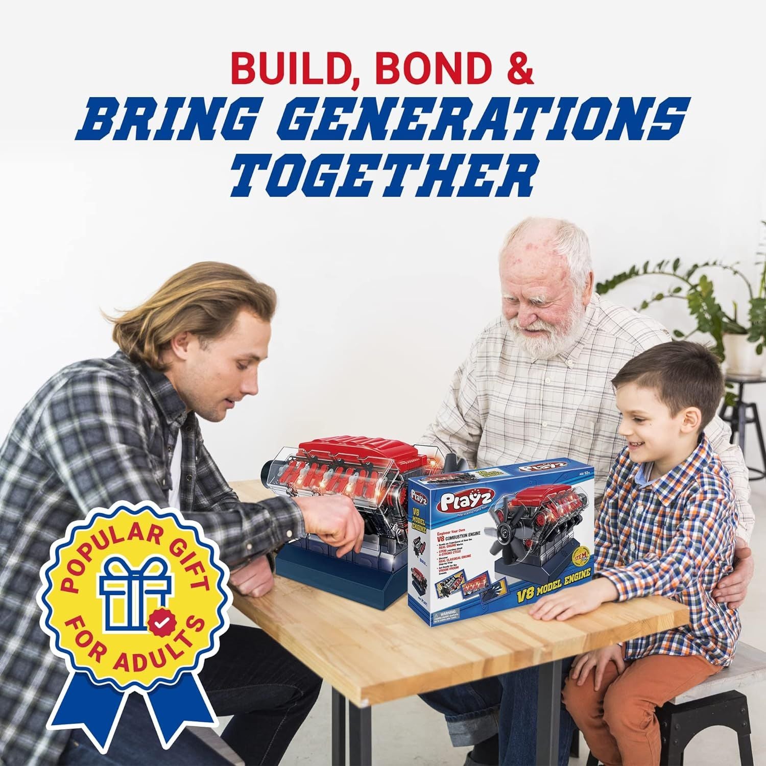 Playz V8 Combustion Engine Model Building Kit