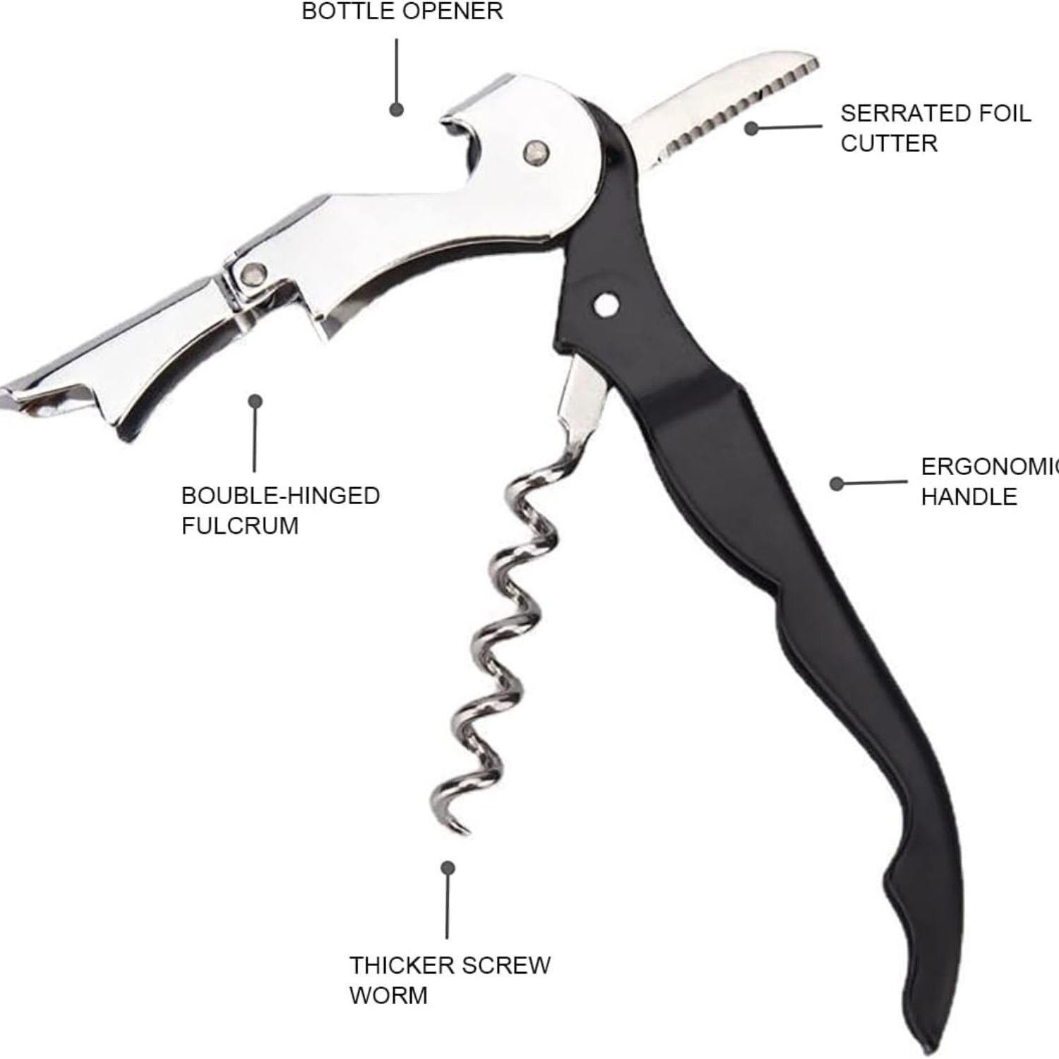 Chef Craft Corkscrew with Foil Cutter and Bottle Opener