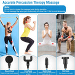 Sleek Club - Percussion Massage Gun Rechargeable Deep Tissue Vibration Cordless Massager w/ 4 Interchangeable Heads 6 Intensity