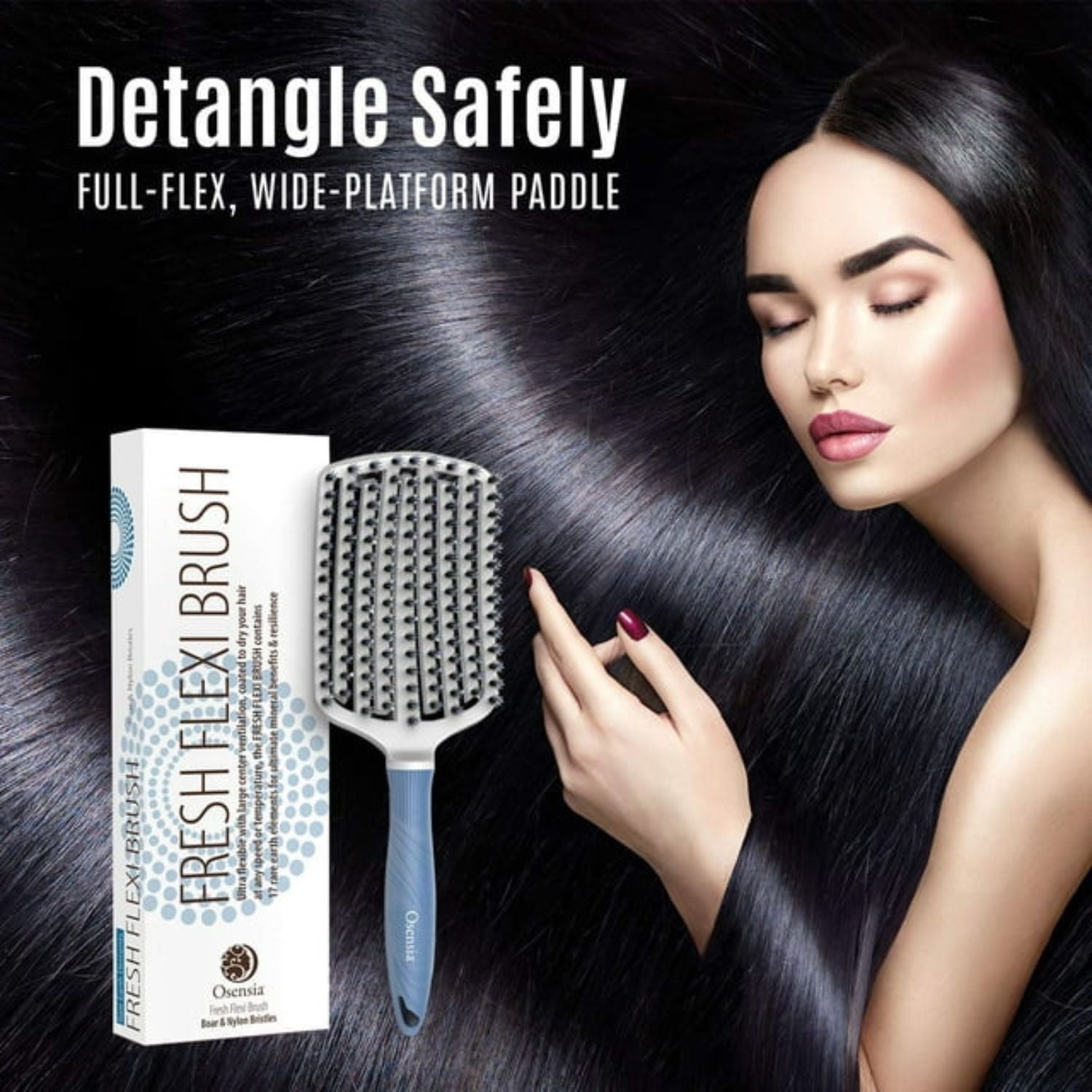 Osensia Detangling Brush with Nylon and Boar Bristles