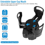 Sleek Club - 2 In 1 Car Cup Holder Extender Adapter 360° Rotating Dual Cup Mount Organizer Holder For Most 20 oz Up To 5.9" Coffee Drinking Bottles