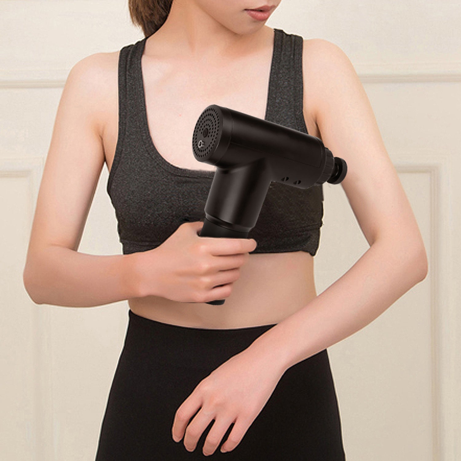 Sleek Club - Percussion Massage Gun Rechargeable Deep Tissue Vibration Cordless Massager w/ 4 Interchangeable Heads 6 Intensity