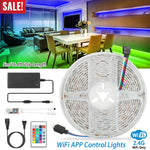 Sleek Club - LED Strip Lights, Waterproof 16.4FT 300 LEDs SMD5050 RGB Color Changing WiFi Smart LED Light Strip Work with Alexa Google Assistant Sync with Music AP