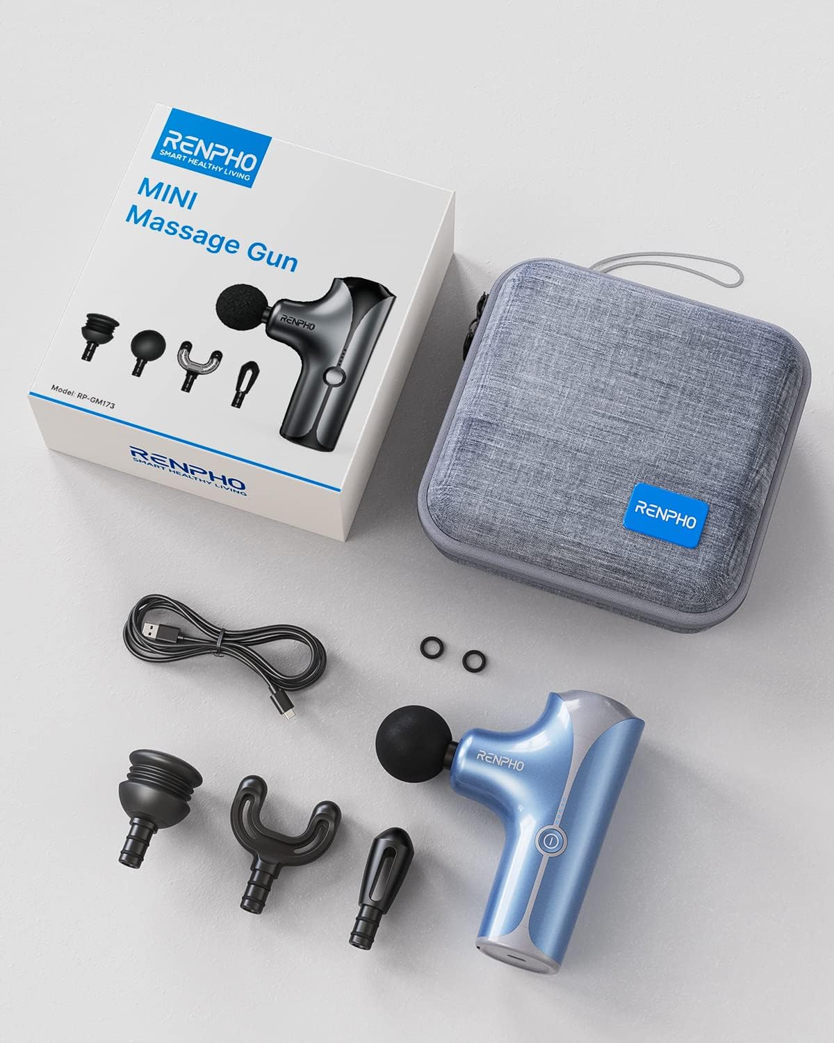 RENPHO Upgrade Mini Massage Gun ( Blue)