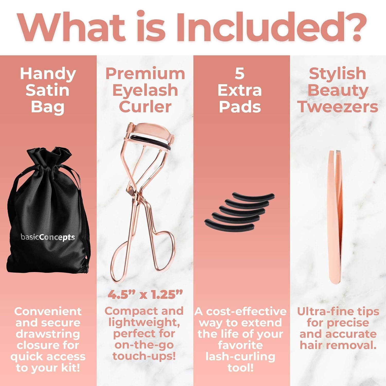Eyelash Curlers Kit (Rose Gold)