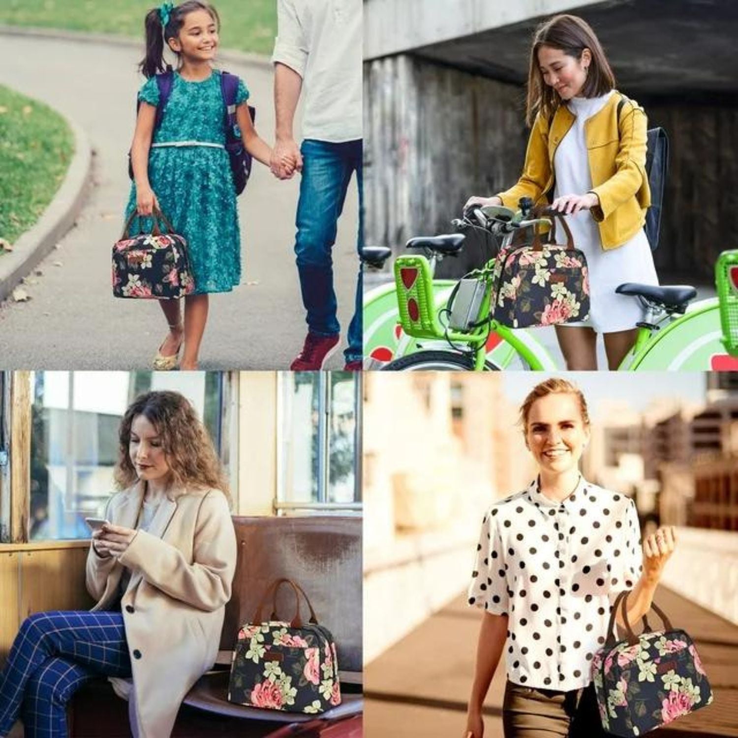 Lokass Lunch Bag Insulated Water-Resistant Thermal Bag | Peony Blue