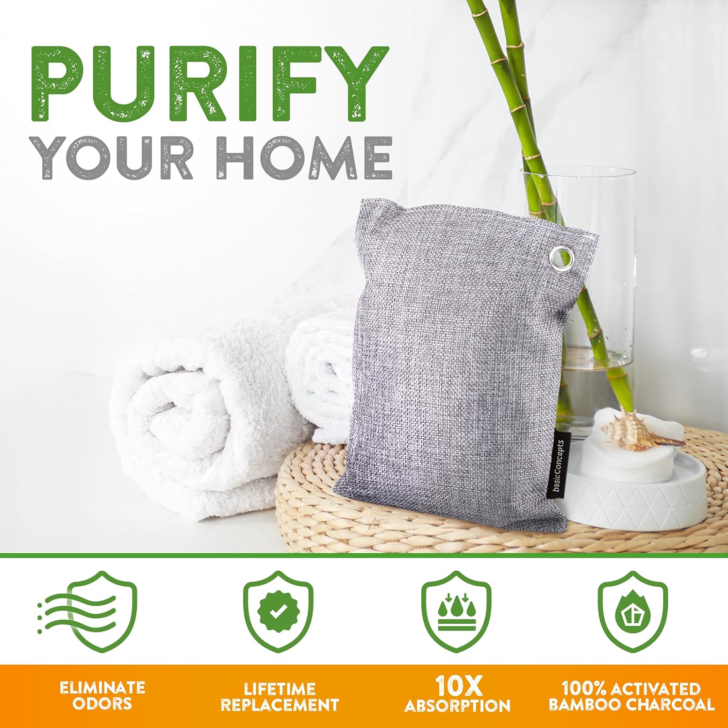 Nature Fresh Bamboo Charcoal Air Purifying Bags (4 Pack)