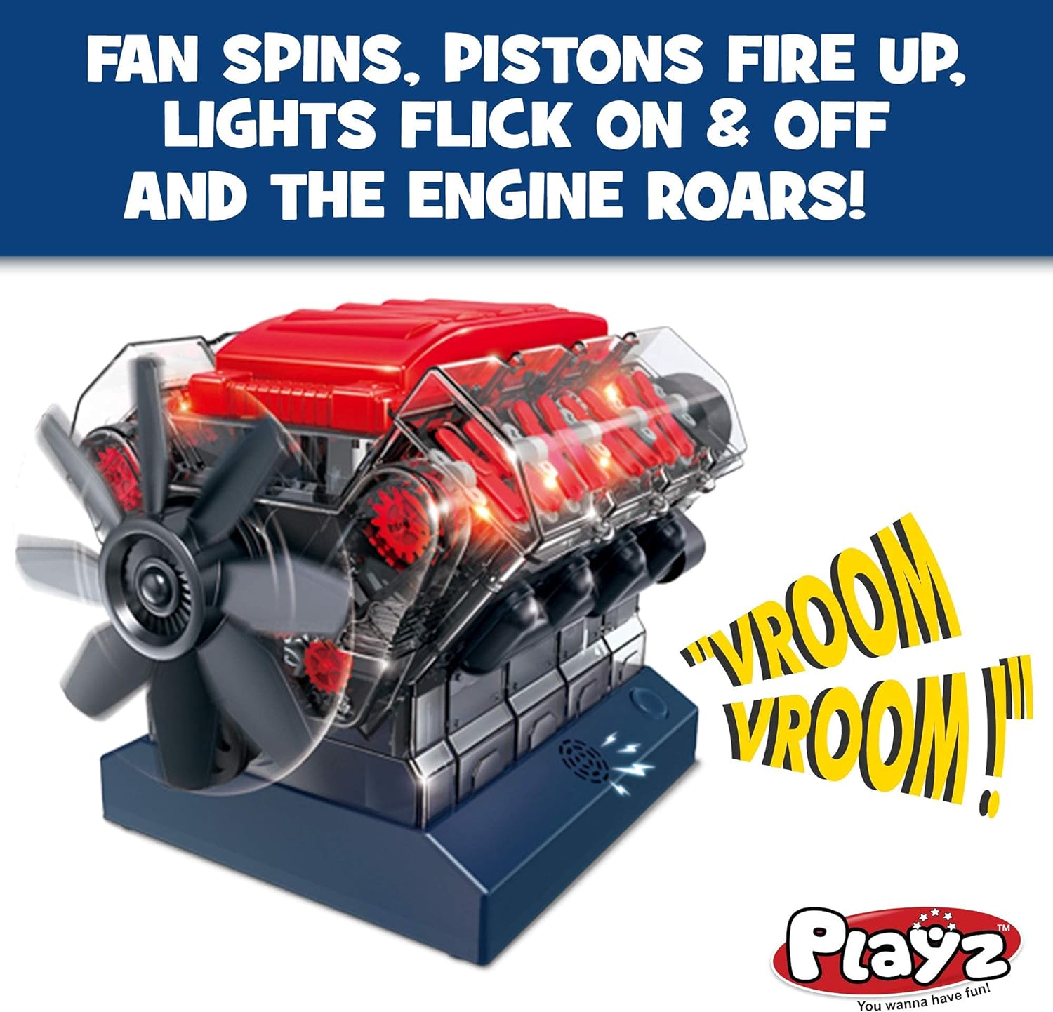 Playz V8 Combustion Engine Model Building Kit