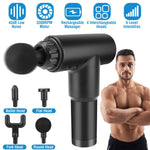 Sleek Club - Percussion Massage Gun Rechargeable Deep Tissue Vibration Cordless Massager w/ 4 Interchangeable Heads 6 Intensity