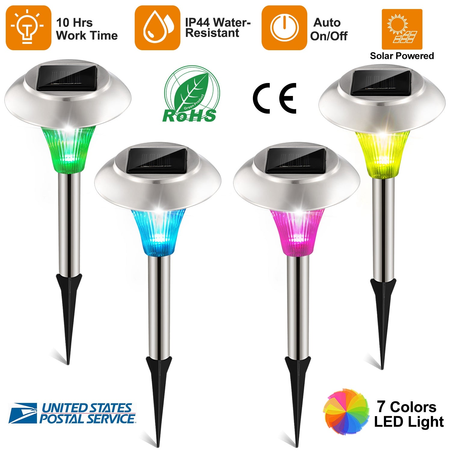Sleek Club - Plastic Solar Lawn Light - 4pc
