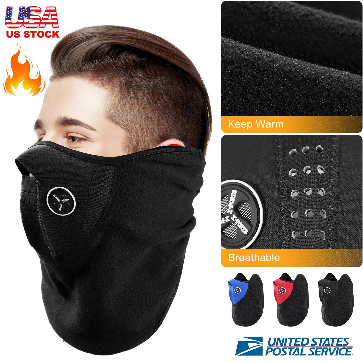 Sleek Club - Half Face Mask Breathable Windproof Dustproof Neck Warmer for Bike Motorcycle Racing