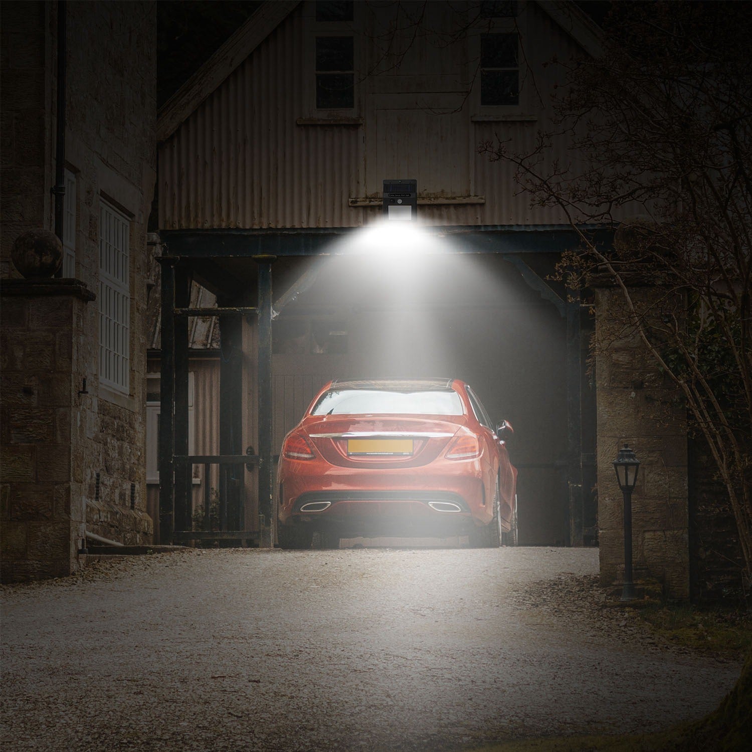 Sleek Club - Solar Light 20 LEDs Outdoor PIR Motion Sensor Lights IP65 Waterproof 120° Sensing Wide Angle Lighting for Garage Front Door Garden Pathway