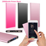 Sleek Club - 20000mAh Power Bank Ultra-thin External Battery Pack Phone Charger Dual USB Ports