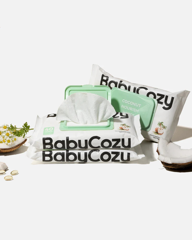 BabyCozy Coconut Nourish Wipes ( Box of 6 - 240 wipes)