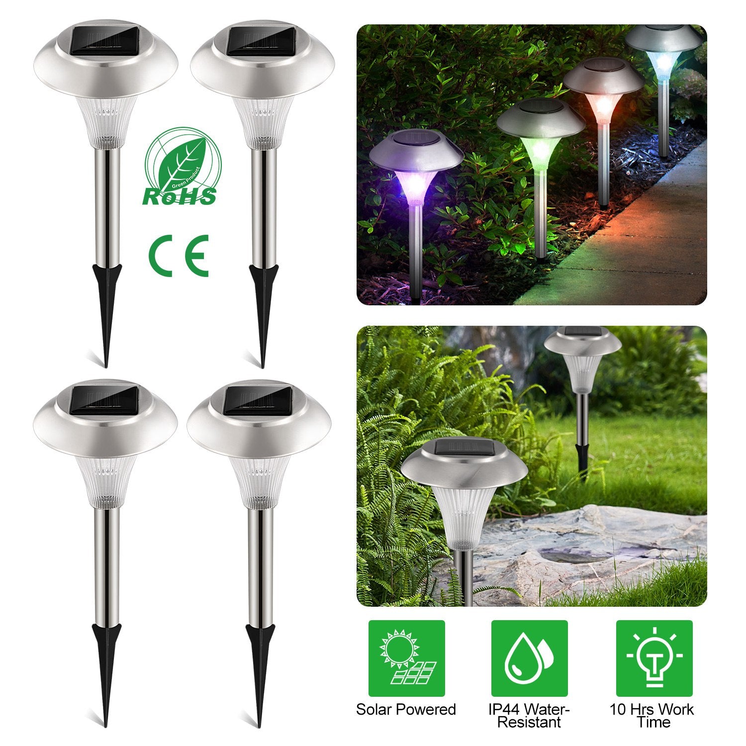 Sleek Club - Plastic Solar Lawn Light - 4pc