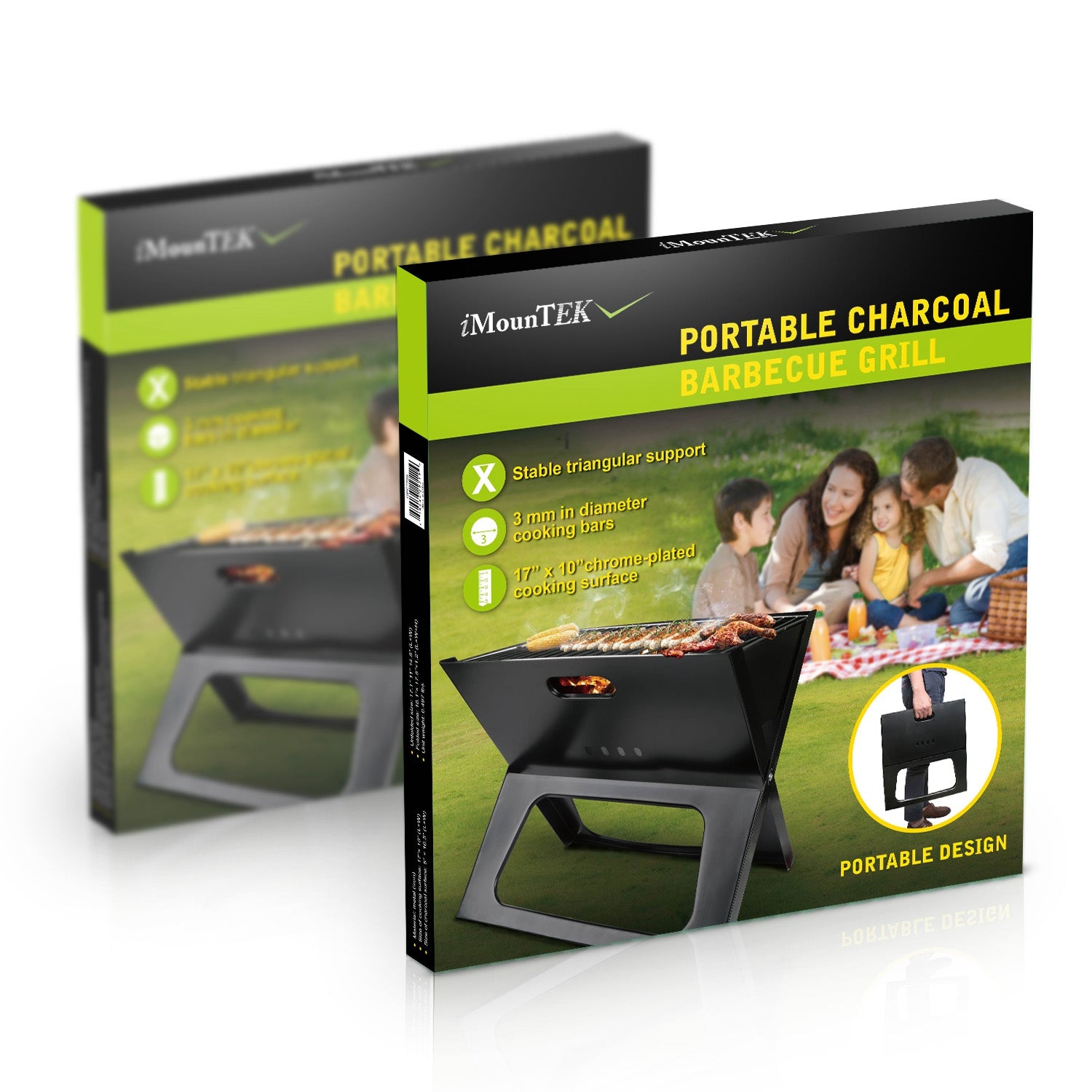 Sleek Club - Portable BBQ Barbecue Grill Foldable Charcoal Grill Camping Garden Outdoor Travel