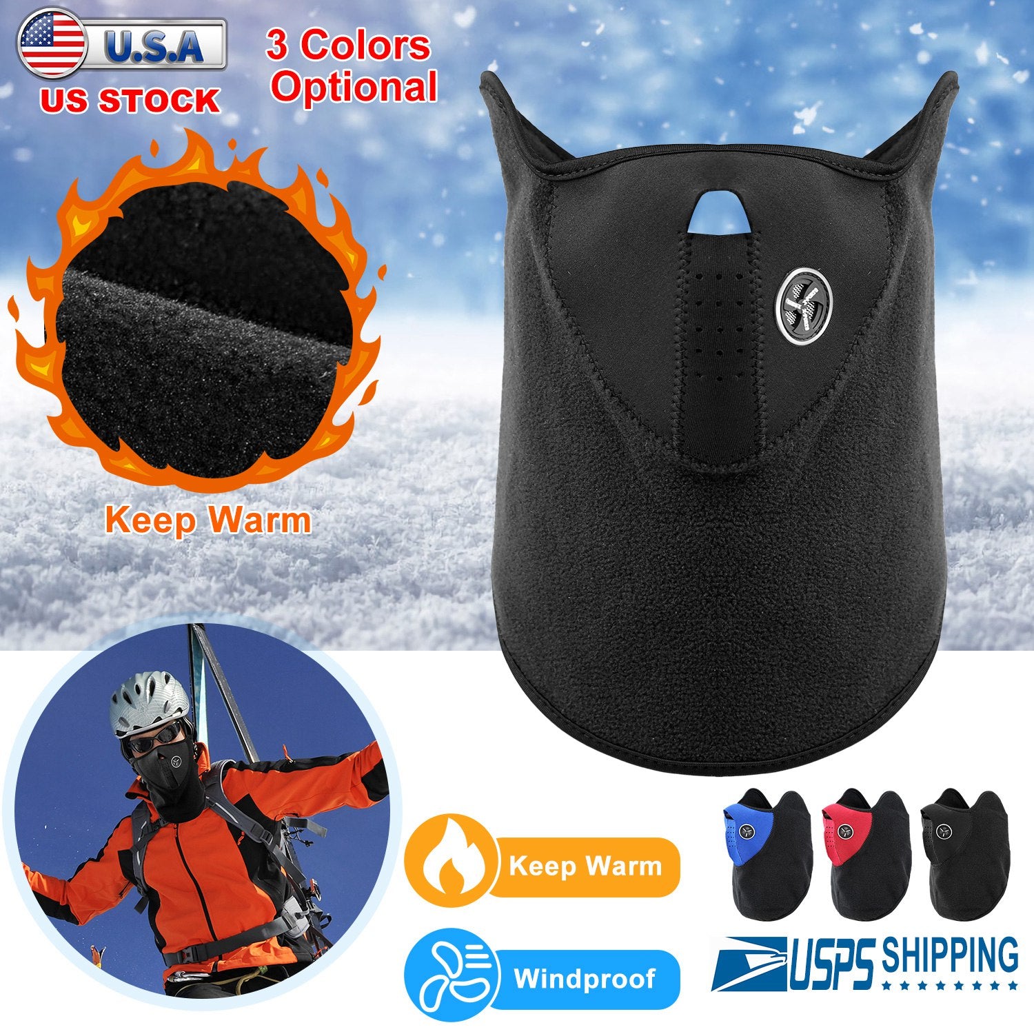 Sleek Club - Half Face Mask Breathable Windproof Dustproof Neck Warmer for Bike Motorcycle Racing