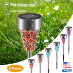 Sleek Club - 6Packs Solar Garden Lights Outdoor Solar Pathway Lights IP44 Water-resistant Landscape Lights 8Hrs Lawn Lamps for Yard Driveway Walkway