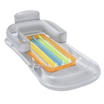 Sleek Club - 59in Inflatable Pool Float Raft w/ Headrest Armrest Cupholder Swimming Pool Lounge Air Mat Chair