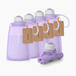 MomCozy Silicone Breast Milk Storage Bag- purple   ( 5pcs 260ml/8.8 fl oz)