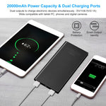 Sleek Club - 20000mAh Power Bank Ultra-thin External Battery Pack Phone Charger Dual USB Ports