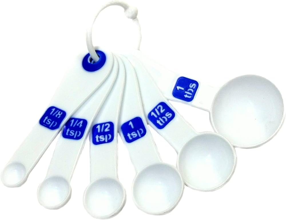 6 Piece Large Print Measuring Spoon Set