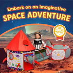 Playz 3pc Rocket Ship Astronaut Kids Play Tent
